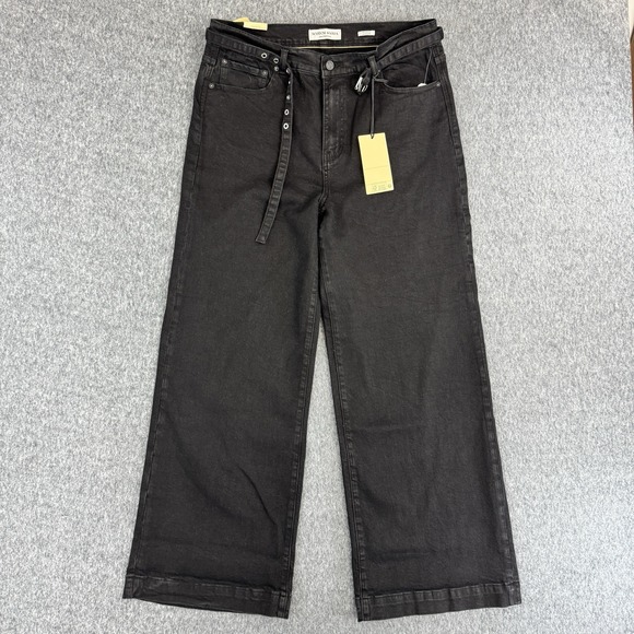Scotch & Soda Denim - Scotch & Soda Wide Leg Jeans Black Belted Garment Dyed Womens 31
